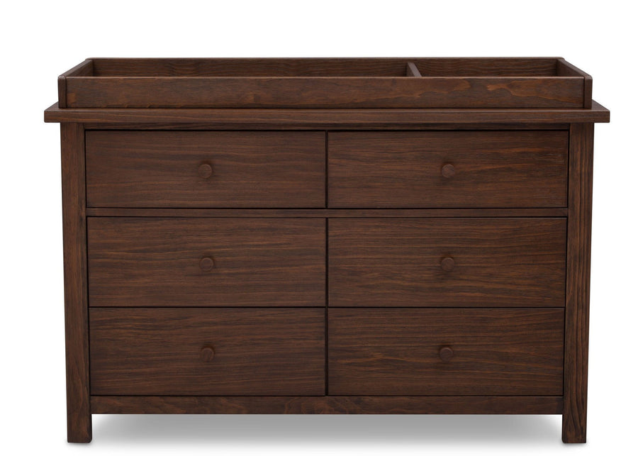 Serta Rustic Oak (229) Northbrook 6 Drawer Dresser, Front View with Top 12-Northbrook 6 Drawer Dresser