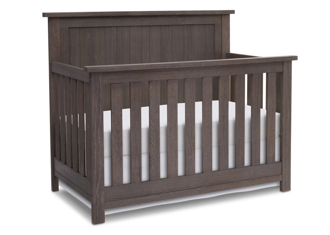 Serta Rustic Grey (084) Northbrook 4-in-1 Crib, Side View with Crib Conversion a2a