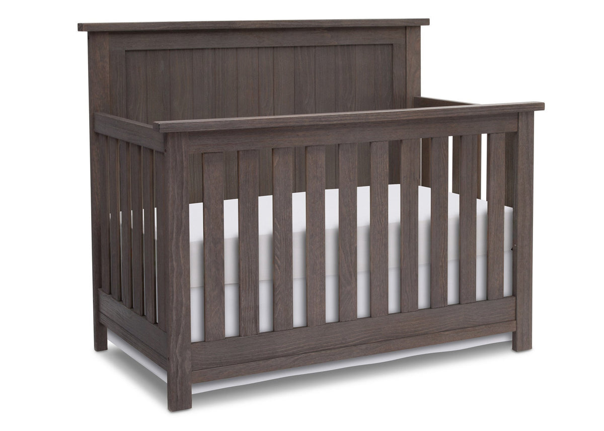 Serta Rustic Grey (084) Northbrook 4-in-1 Crib, Side View with Crib Conversion a2a