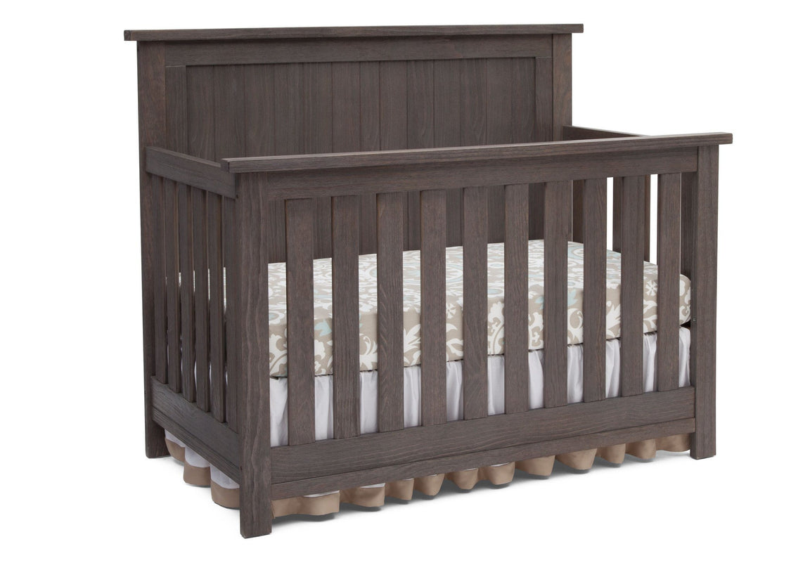 Serta Rustic Grey (084) Northbrook 4-in-1 Crib, Side View with Crib Conversion