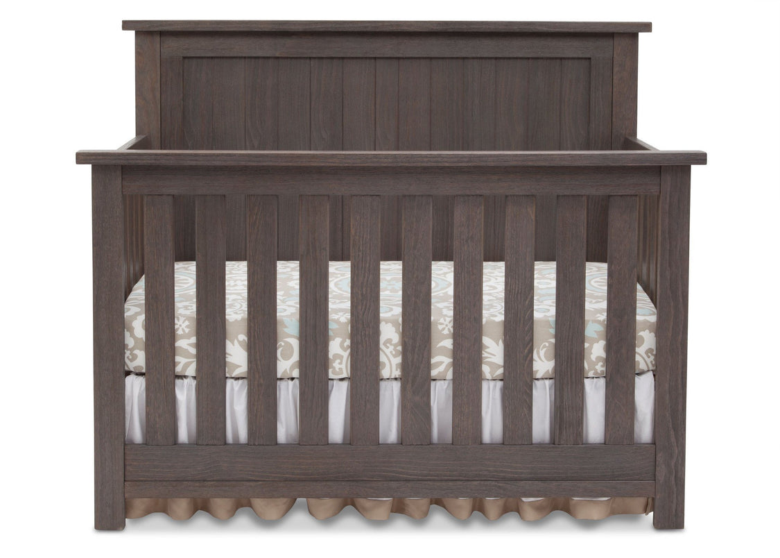Serta Rustic Grey (084) Northbrook 4-in-1 Crib, Front View with Crib Conversion a1a