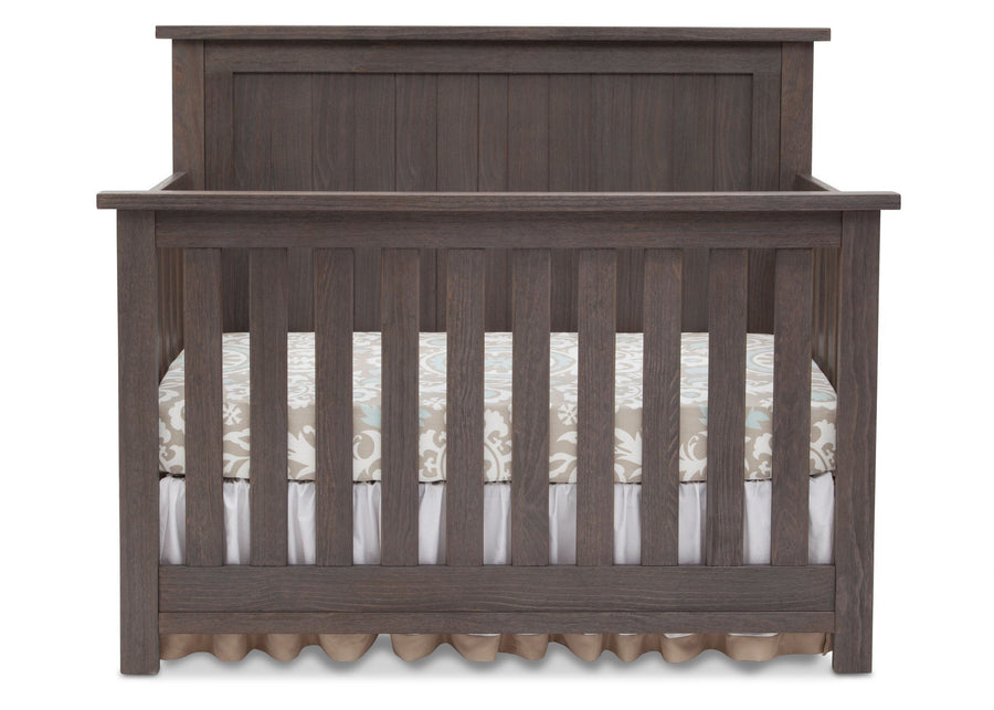 Serta Rustic Grey (084) Northbrook 4-in-1 Crib, Front View with Crib Conversion a1a 4-Northbrook 4-in-1 Crib