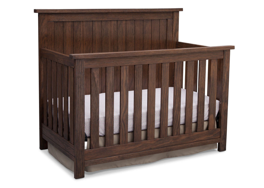 Serta Rustic Oak (229) Northbrook 4-in-1 Crib, Side View with Crib Conversion b4b 3-Northbrook 4-in-1 Crib