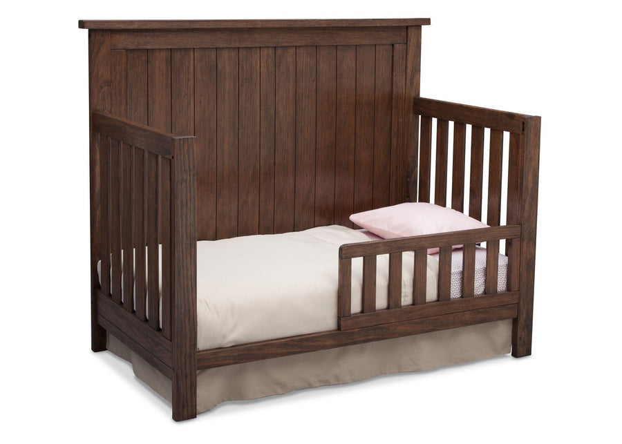 Serta Rustic Oak (229) Northbrook 4-in-1 Crib, Side View with Toddler Bed Conversion b5b 10-Northbrook 4-in-1 Crib