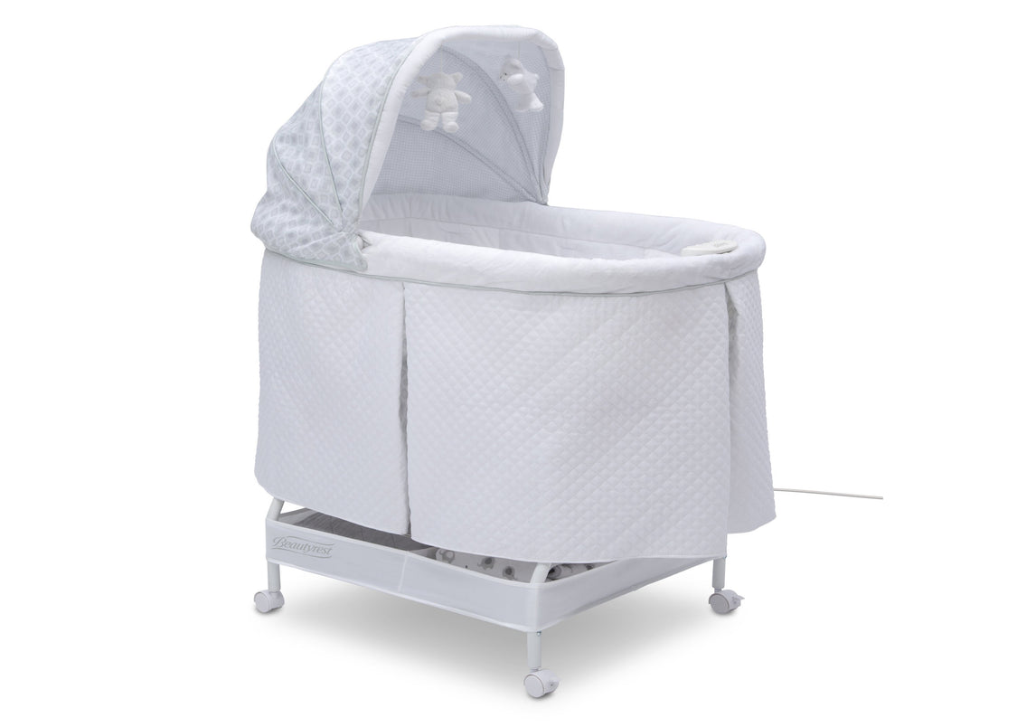 Simmons Kids Arcadia (2293) Silent Auto Gliding Lux Bassinet (701305-2293), Right Angle Closed, a2a