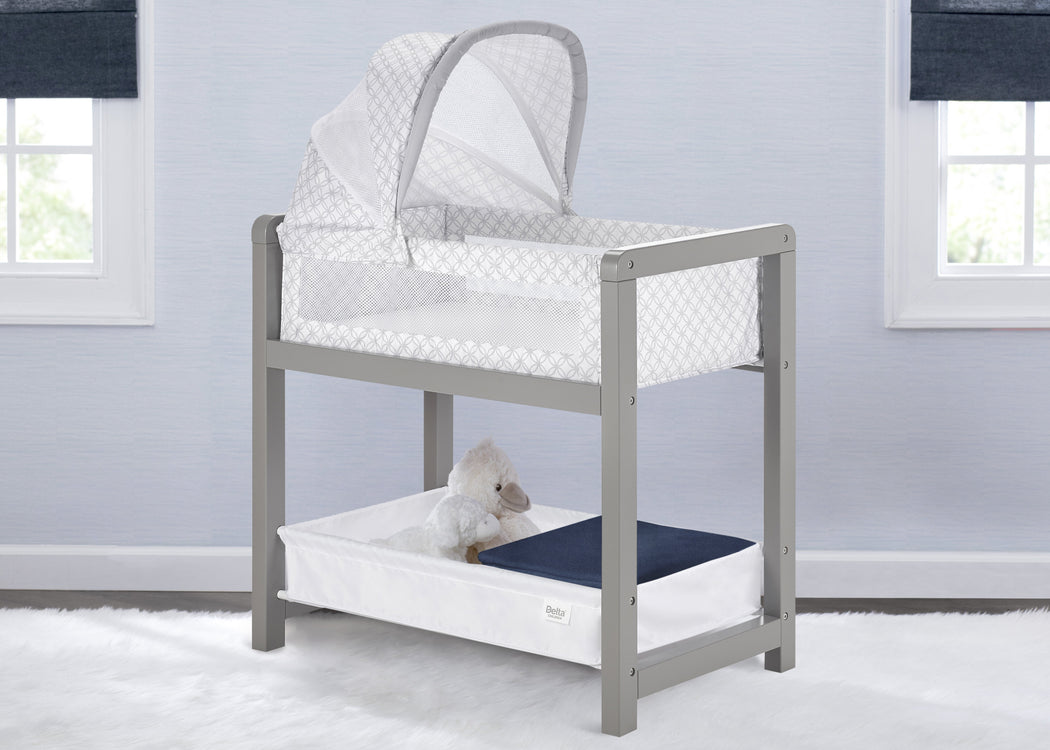 Classic Deluxe Wood Bedside Bassinet Sleeper Grey (2130)