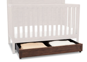 Delta Children Rustic Oak (229) Trundle Drawer under Crib with Props b2b 3