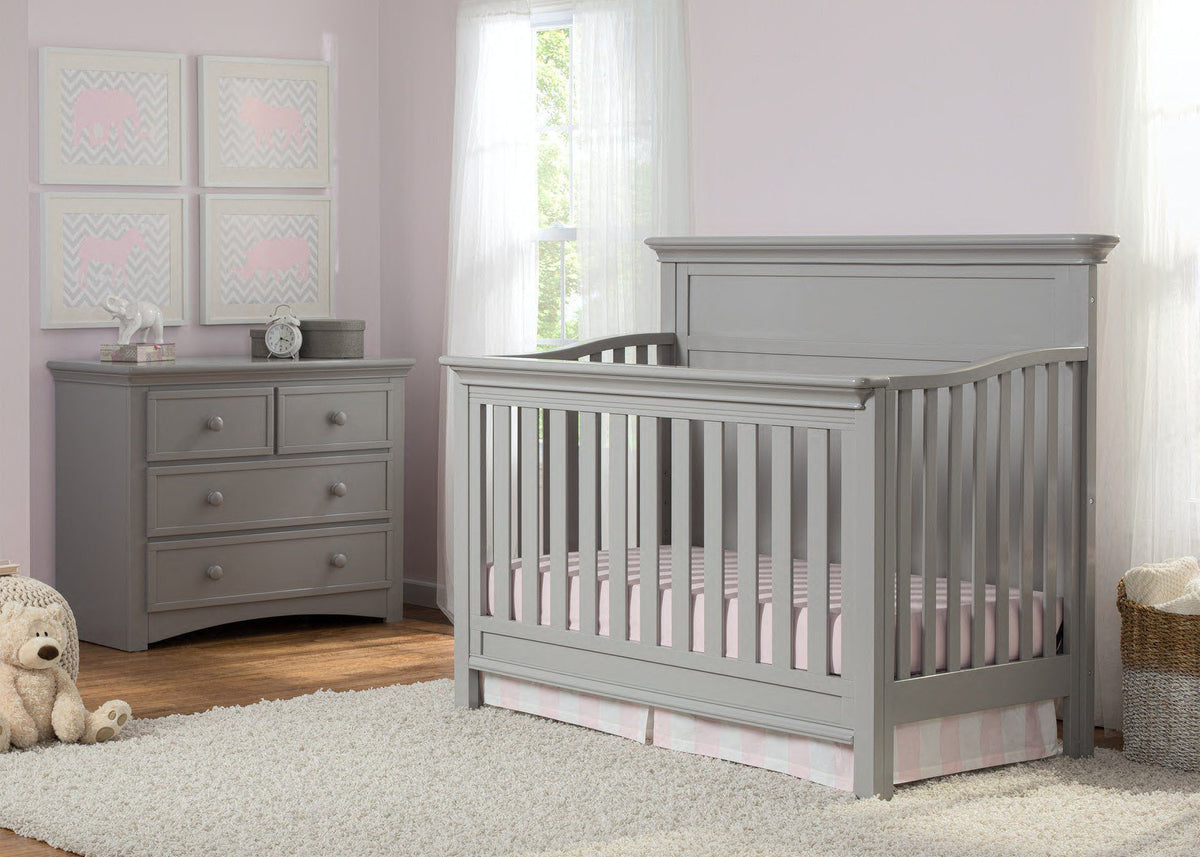 Serta Grey (026) Fairmount 4-in-1 Crib, Crib Conversion, Room View