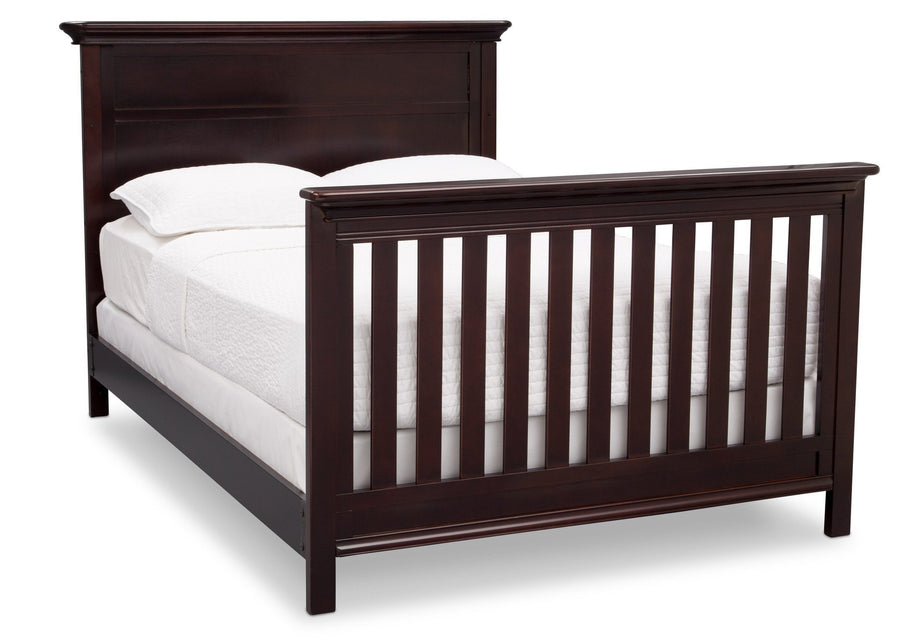 Serta Dark Chocolate (207) Fairmount 4-in-1 Crib, Side View with Full Size Platform Bed Kit (for 4-in-1 Cribs) 700850 c7c 21-Fairmount 4-in-1 Crib