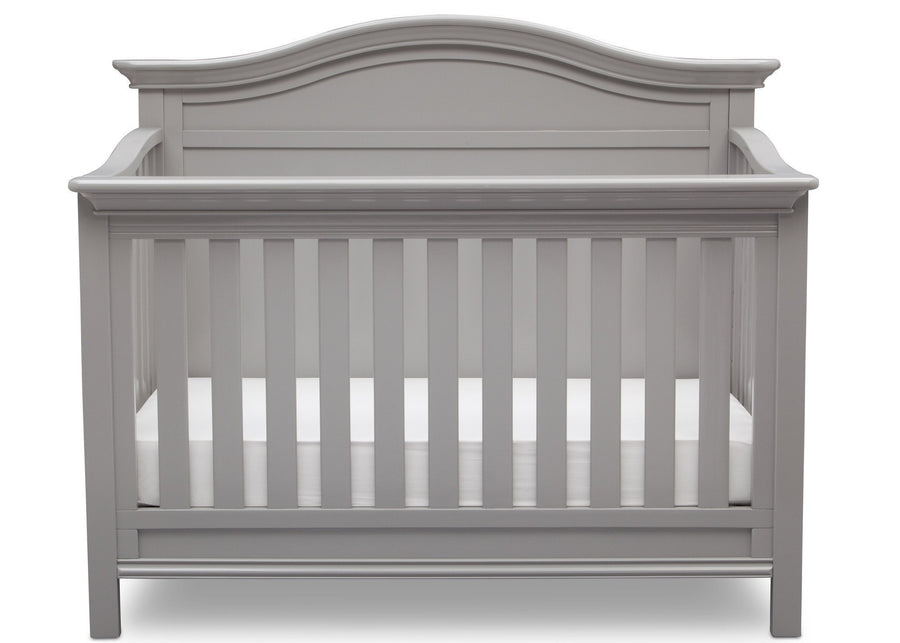 Serta Grey (026) Bethpage 4-in-1 Crib, Front View with Crib Conversion a3a 4-Bethpage 4-in-1 Crib