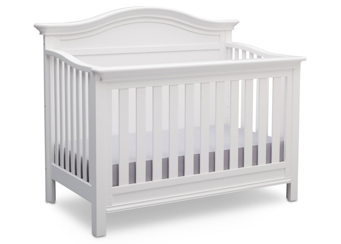 Serta Bianca White (130) Bethpage 4-in-1 Crib, Side View with Crib Conversion b4b