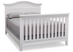 Serta Bianca White (130) Bethpage 4-in-1 Crib, Side View with Full Size Bed b7b 14