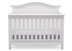 Serta Bianca White (130) Bethpage 4-in-1 Crib, Front View with Crib Conversion b3b 11