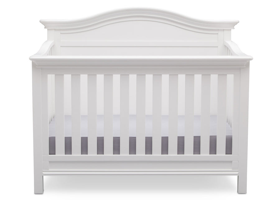 Serta Bianca White (130) Bethpage 4-in-1 Crib, Front View with Crib Conversion b3b 11-Bethpage 4-in-1 Crib