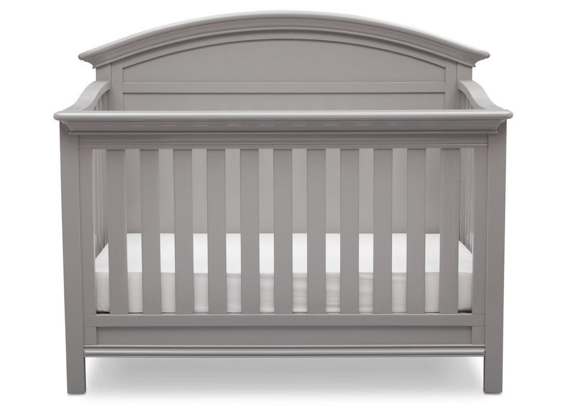 Serta Grey (026) Adelaide 4-in-1 Crib, Front View with Crib Conversion a3a