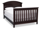 Serta Dark Chocolate (207) Adelaide 4-in-1 Crib, Side View with Full Size Platform Bed Kit (for 4-in-1 Cribs) 700850 and Footboard c7c 17-Adelaide 4-in-1 Crib