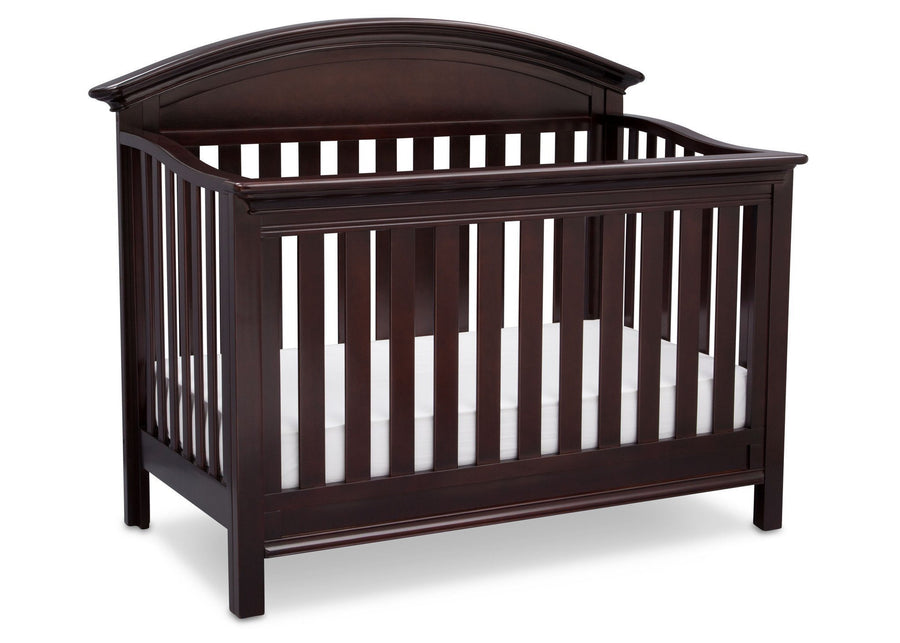 Serta Dark Chocolate (207) Aberdeen 4-in-1 Crib, Side View with Crib Conversion c4c 4-Aberdeen 4-in-1 Crib