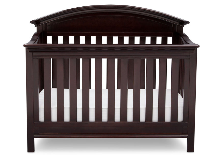 Serta Dark Chocolate (207) Aberdeen 4-in-1 Crib, Front View with Crib Conversion c3c 15-Aberdeen 4-in-1 Crib
