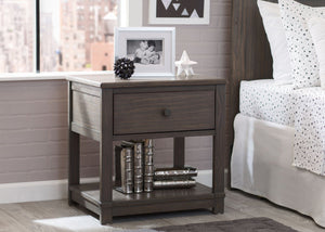 Delta Children Rustic Grey (084) Langston Nightstand with Drawer and Shelf, Hangtag, a1a 12