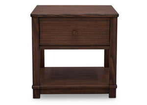 Delta Children Rustic Oak (229) Langston Nightstand with Drawer and Shelf, Front View, c2c 20