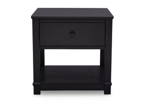 Delta Children Rustic Ebony (935) Langston Nightstand with Drawer and Shelf, Front View, d2d 11