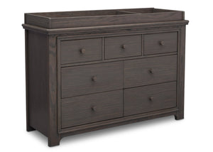Serta Rustic Grey (084) Langley 7 Drawer Dresser, Right View with Top a4a 5-Langley 7 Drawer Dresser