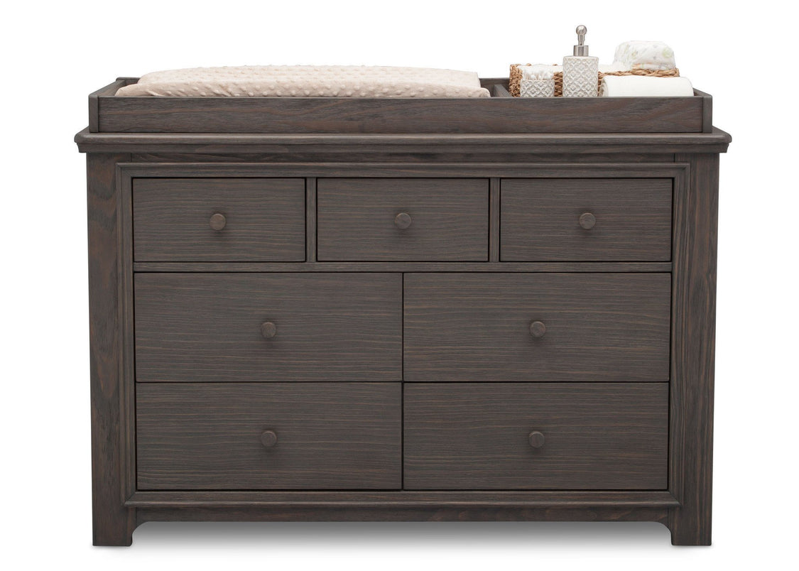 Serta Rustic Grey (084) Langley 7 Drawer Dresser, Front View with Props a3a
