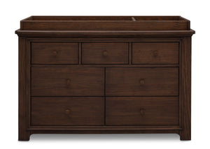 Serta Rustic Oak (229) Langley 7 Drawer Dresser, Front View with Top c1c 2-Langley 7 Drawer Dresser