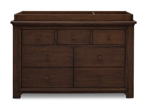 Serta Rustic Oak (229) Langley 7 Drawer Dresser, Front View with Top c1c 9