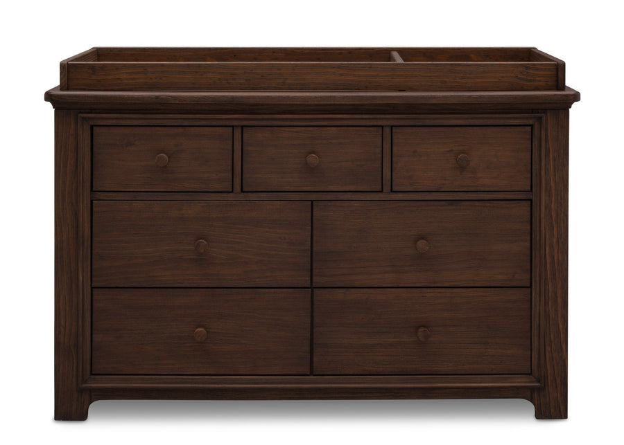 Serta Rustic Oak (229) Langley 7 Drawer Dresser, Front View with Top c1c 7-Langley 7 Drawer Dresser