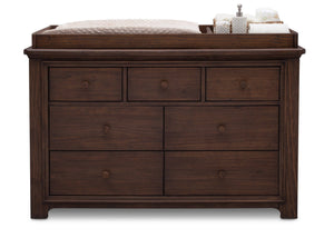 Serta Rustic Oak (229) Langley 7 Drawer Dresser, Front View with Props c3c 10-Langley 7 Drawer Dresser