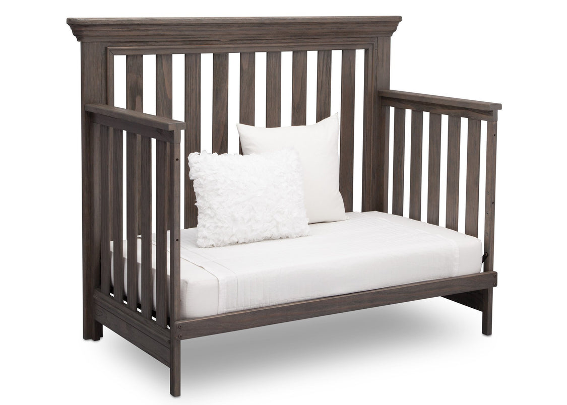 Serta Rustic Grey (084) Langley 4-in-1 Crib Right View Day Bed Conversion a4a
