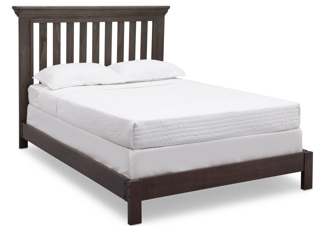 Serta Rustic Grey (084) Langley 4-in-1 Crib Right View Full Bed a5a