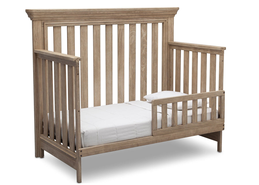 Serta Rustic Driftwood (112) Langley 4-in-1 Crib Right View Toddler Bed Conversion b3b 2-Langley 4-in-1 Crib