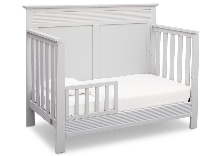 Serta Bianca White (130) Fall River 4-in-1 Convertible Crib, Right Toddler Bed View b3b 9-Fall River 4-in-1 Convertible Crib