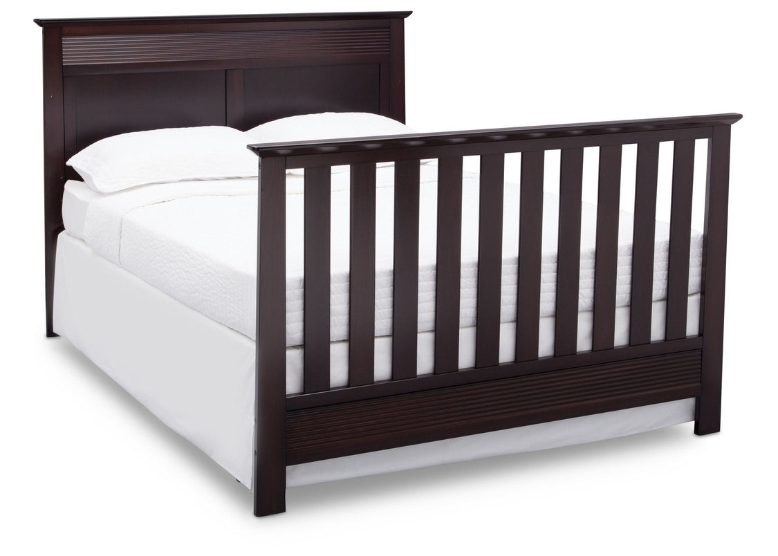 Serta Dark Chocolate (207) Fall River 4-in-1 Convertible Crib, Right Full Bed View c5c