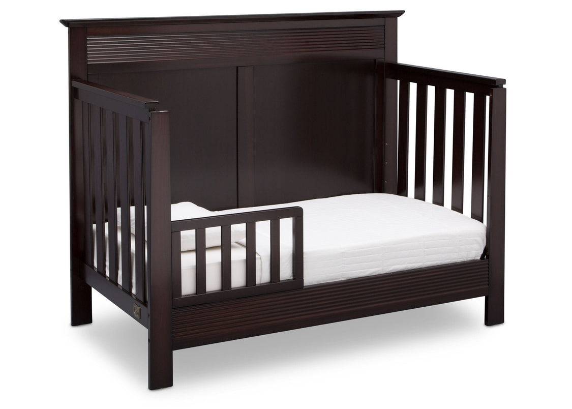 Serta Dark Chocolate (207) Fall River 4-in-1 Convertible Crib, Right Toddler Bed View c3c