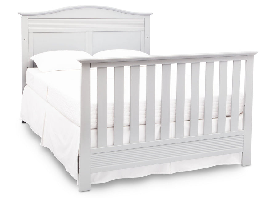 Serta Bianca White (130) Barrett 4-in-1 Convertible Crib, Right Full Bed View with Footboard b6b 11-Barrett 4-in-1 Convertible Crib
