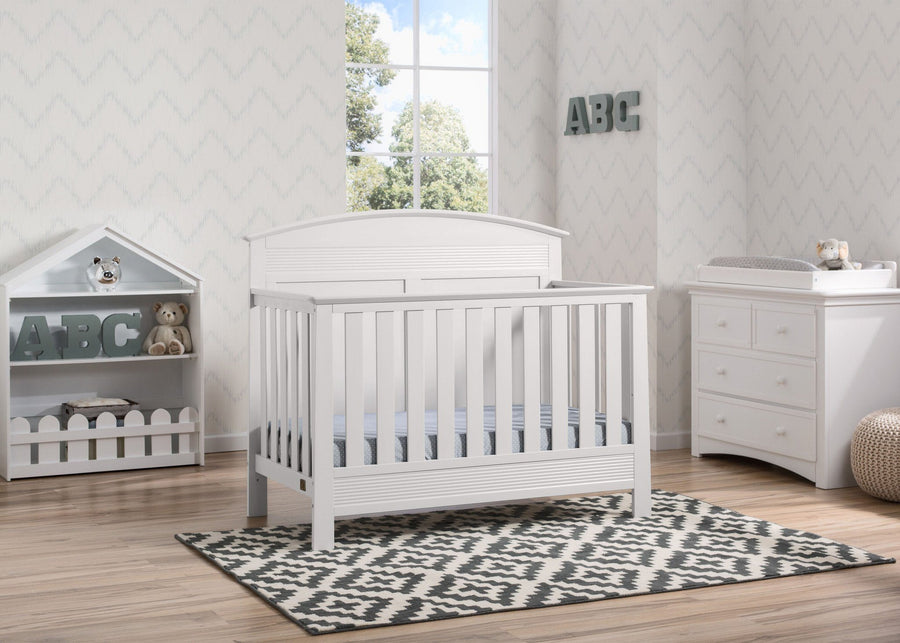 Serta Bianca White (130) Ashland 4-in-1 Convertible Crib, Room View b1b 7-Ashland 4-in-1 Convertible Crib
