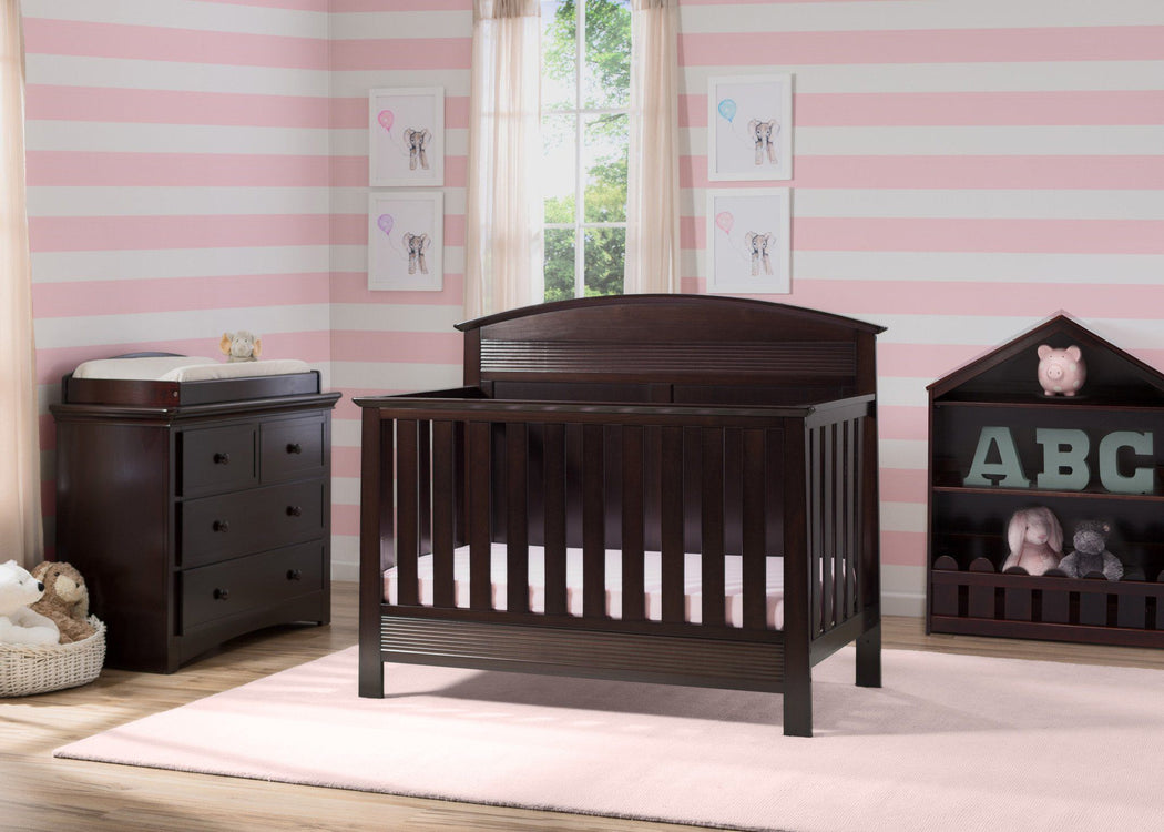 Serta Dark Chocolate (207) Ashland 4-in-1 Convertible Crib, Room View c1c