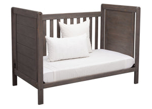 Delta Children Rustic Grey (084) Cali 4-in-1 Crib, angled Conversion to daybed, a5a 7