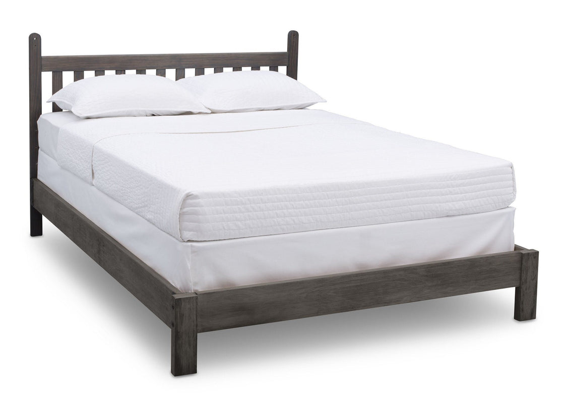Delta Children Rustic Grey (084) Cali 4-in-1 Crib, angled conversion to full size bed, a6a