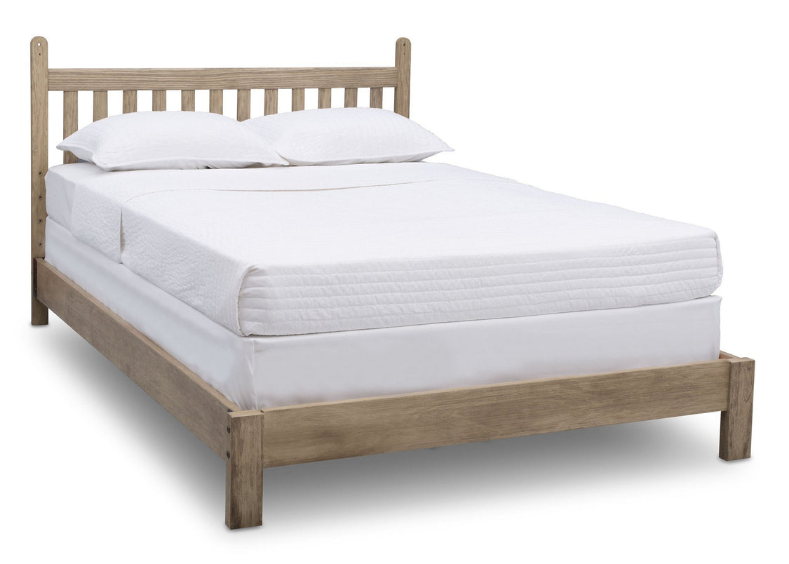 Delta Children Rustic Driftwood (112), Cali 4-in-1 Crib, angled conversion to full size bed, b6b