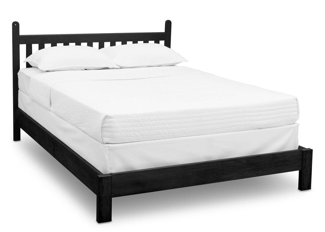 Delta Children Rustic Ebony (935) Cali 4-in-1 Crib, angled conversion to full size bed, c6c