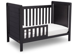 Delta Children Rustic Ebony (935) Cali 4-in-1 Crib, angled conversion to toddler bed, c4c 39