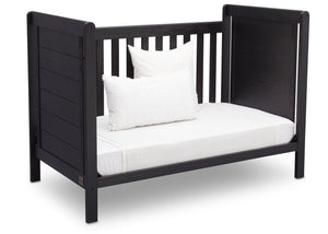 Delta Children Rustic Ebony (935) Cali 4-in-1 Crib, angled conversion to daybed, c5c 19