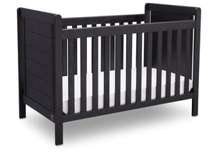 Delta Children Rustic Ebony (935) Cali 4-in-1 Crib, angled view, c3c 17