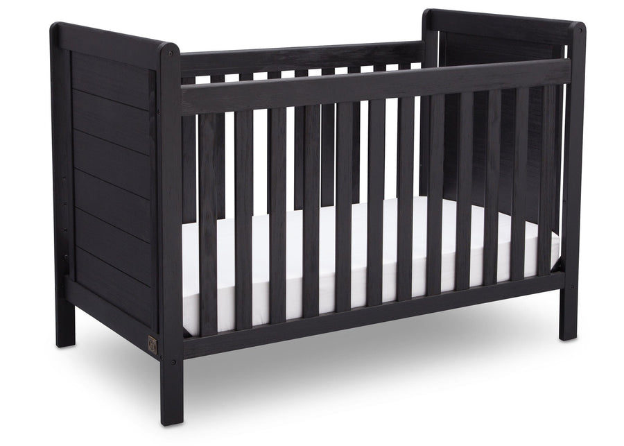 Delta Children Rustic Ebony (935) Cali 4-in-1 Crib, angled view, c3c 15-Cali 4-in-1 Crib