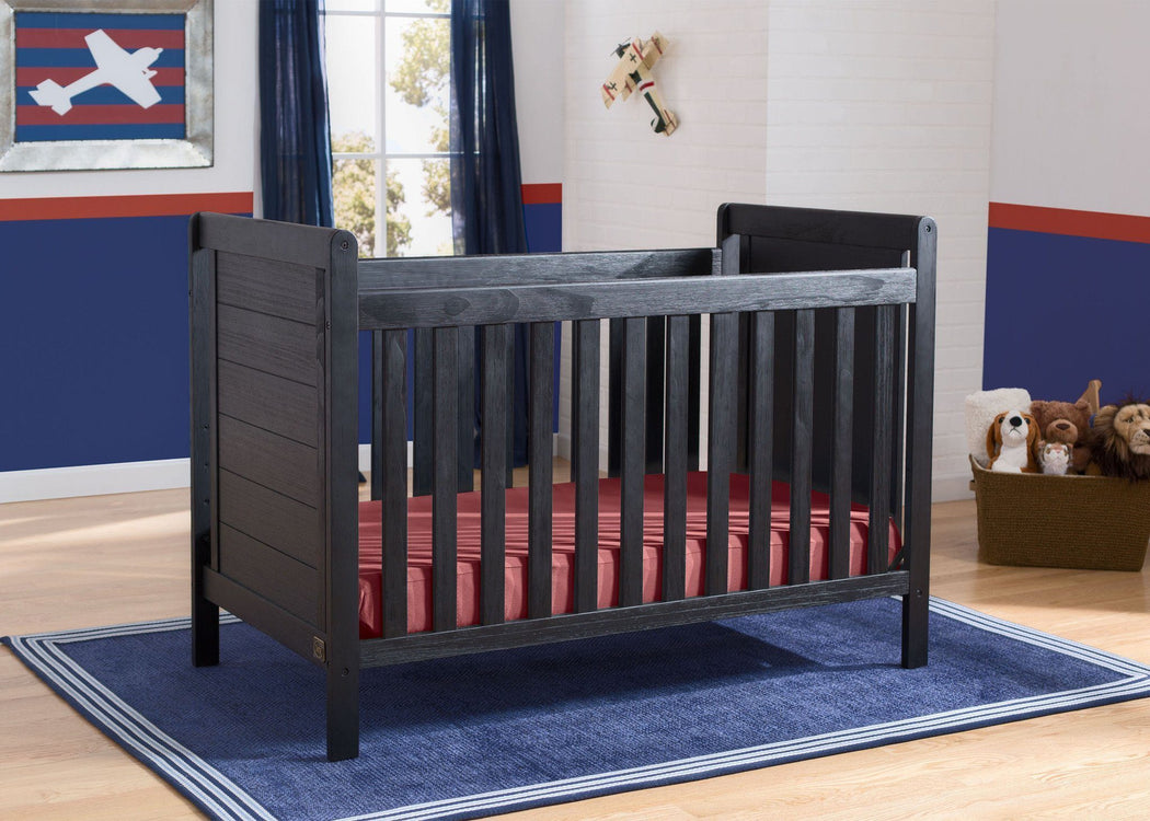 Delta Children Rustic Ebony (935) Cali 4-in-1 Crib, hangtag, c1c