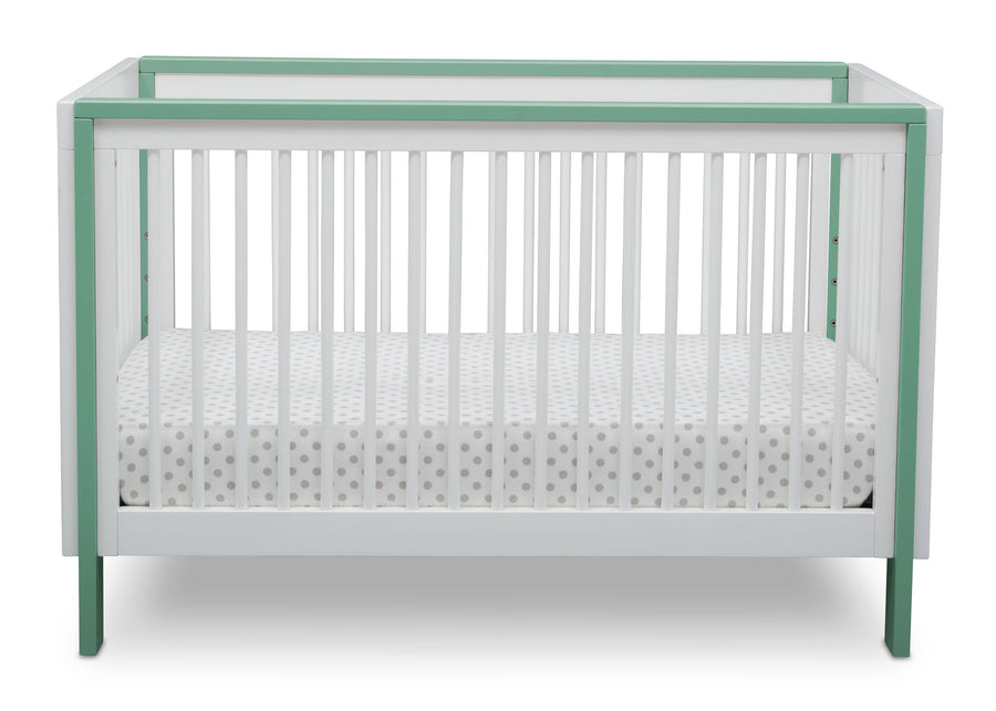 Serta Fremont 3-in-1 Convertible Crib Bianca with Aqua (134) Front a3a 3-Fremont 3-in-1 Convertible Crib